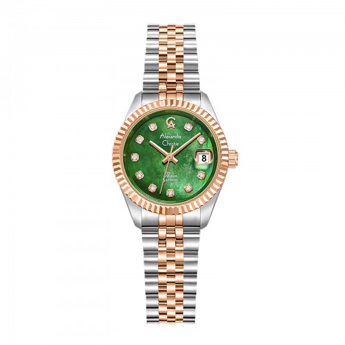 Alexandre Christie AC 5019 Silver Rosegold Green 27mm LDBTRMG